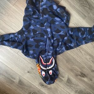 Blue camo bape hoodie